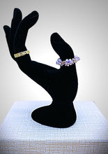 Load image into Gallery viewer, Beaded flower ring; gold ring; stacking rings; crystal ring; interchangeable ring; trending rings; fashion; rings; boho jewelry