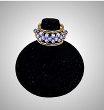 Load image into Gallery viewer, Beaded flower ring; gold ring; stacking rings; crystal ring; interchangeable ring; trending rings; fashion; rings; boho jewelry